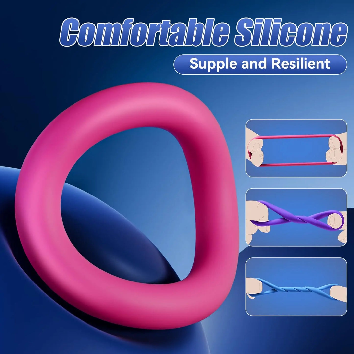 3 Pcs Reusable Silicone Cock Penis Rings Enlargers Erection Enhancing Long Lasting Ejaculation Adult Sex Toys for Men or Couples