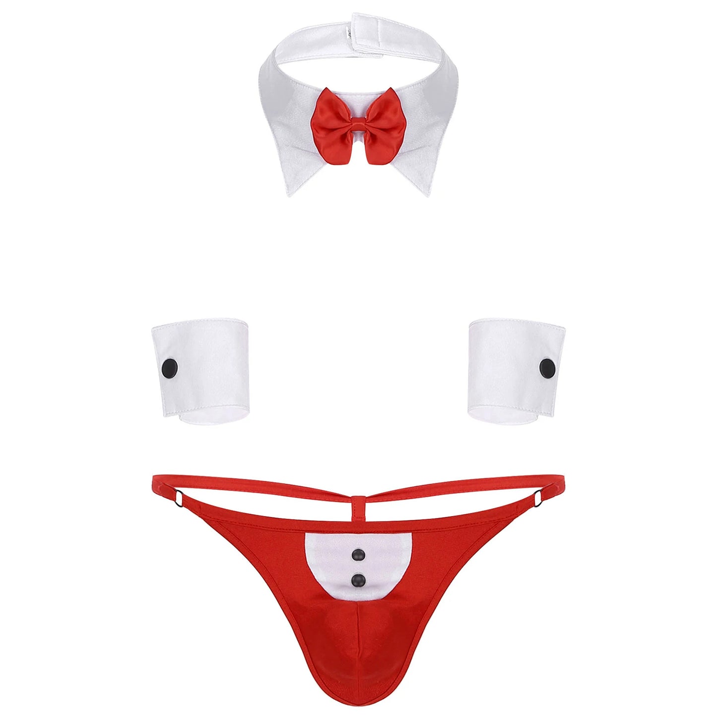 Cosplay Men Sexy Lingerie Set Waiter Stage Dancer Costumes Sexy Leather Crotchless Underwear Role Play Uniforms Nightclub Outfit