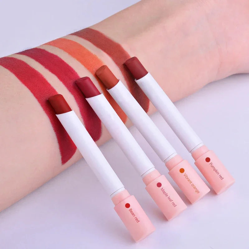 4Colors Lip Gloss Set Velvet Matte Waterproof Long-lasting Lip Non-Stick Cup Cigarette Lipstick Makeup For Women