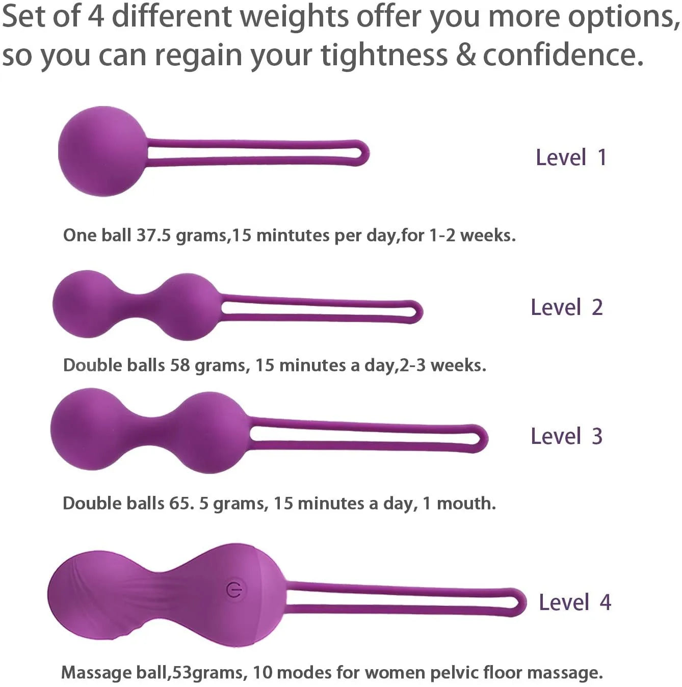 4pcs Kegel Exercise Vagina Balls Vibrator Remote Control Trainer Beginners Shrink Massage Ball Vibrating Eggs Sex Toys For Women