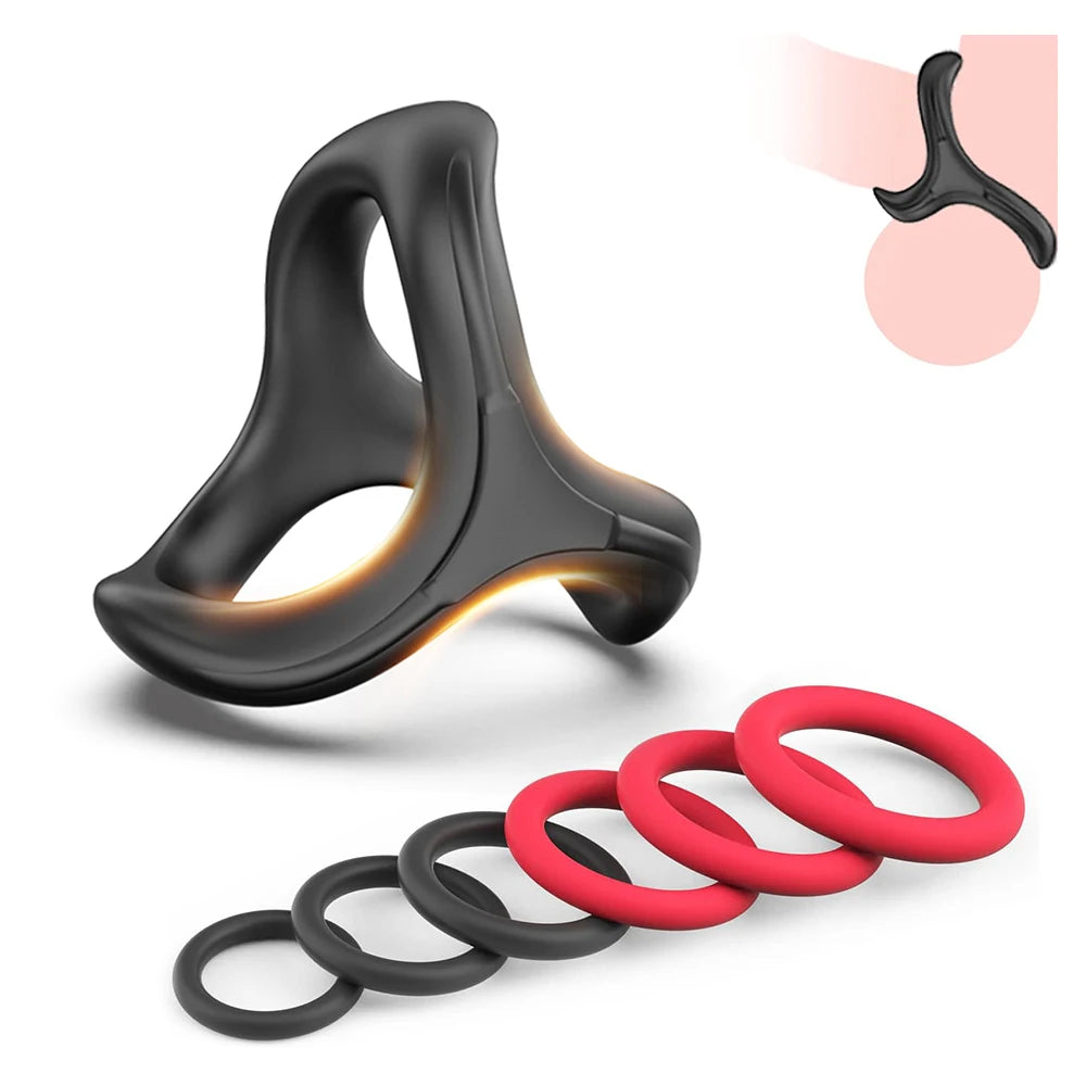 3 Pcs Reusable Silicone Cock Penis Rings Enlargers Erection Enhancing Long Lasting Ejaculation Adult Sex Toys for Men or Couples