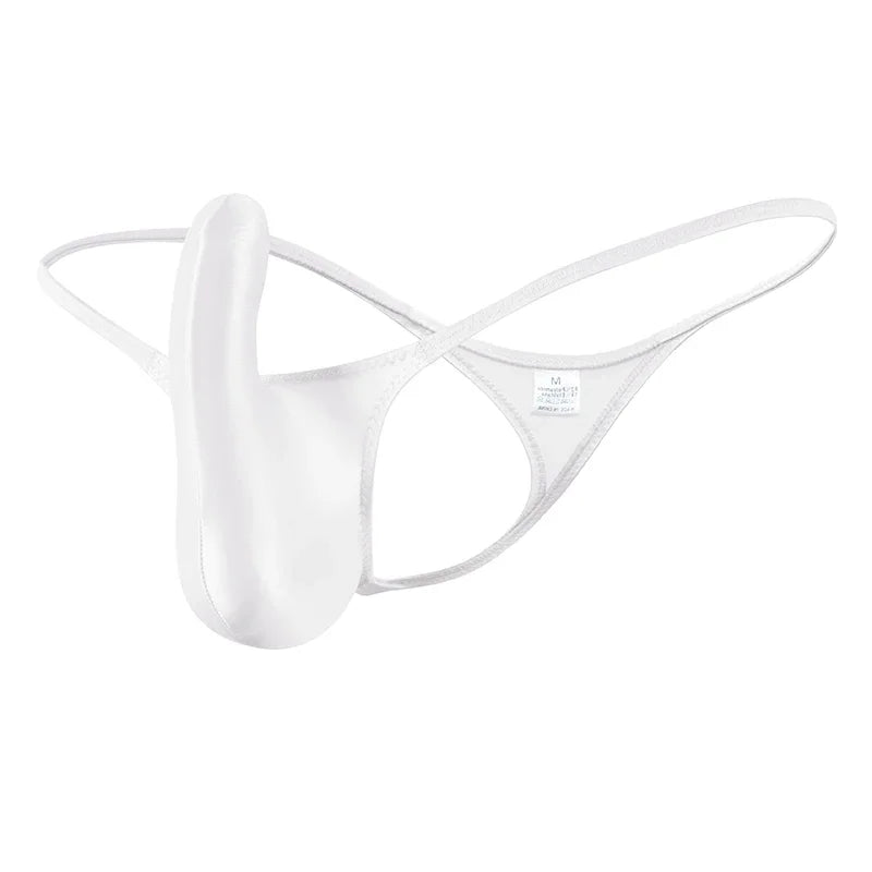 YAULAANG Sexy men's gloss gay underwear oily G-Strings thong Shiny low-waisted High Elasticity mens lingerie