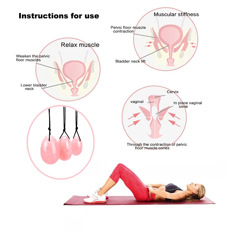 Drilled Helu Jade Egg Natural Stone Xiuyan Jade Massage Wand Yoni Ball Pelvic Kegel Exercise Tool Tightening Vaginal Muscle