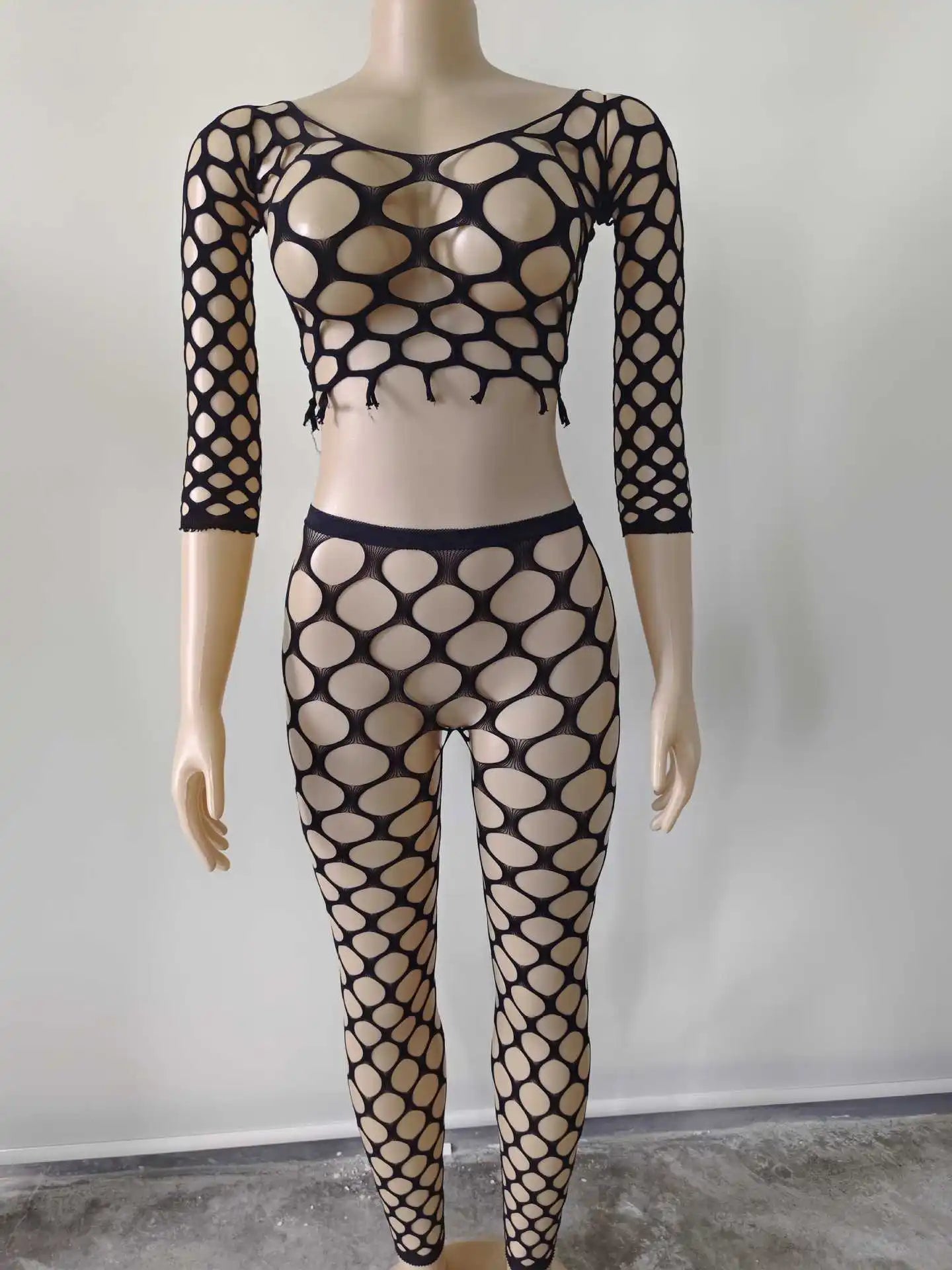 SexyGirl's Exotic Pole Dance Wear  Stretchy Erotic Lingerie Bodysuit Porno Split Nightbar Stripper Gogo Dancer Bdsm   Costumes