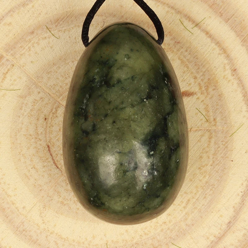 Drilled Helu Jade Egg Natural Stone Xiuyan Jade Massage Wand Yoni Ball Pelvic Kegel Exercise Tool Tightening Vaginal Muscle