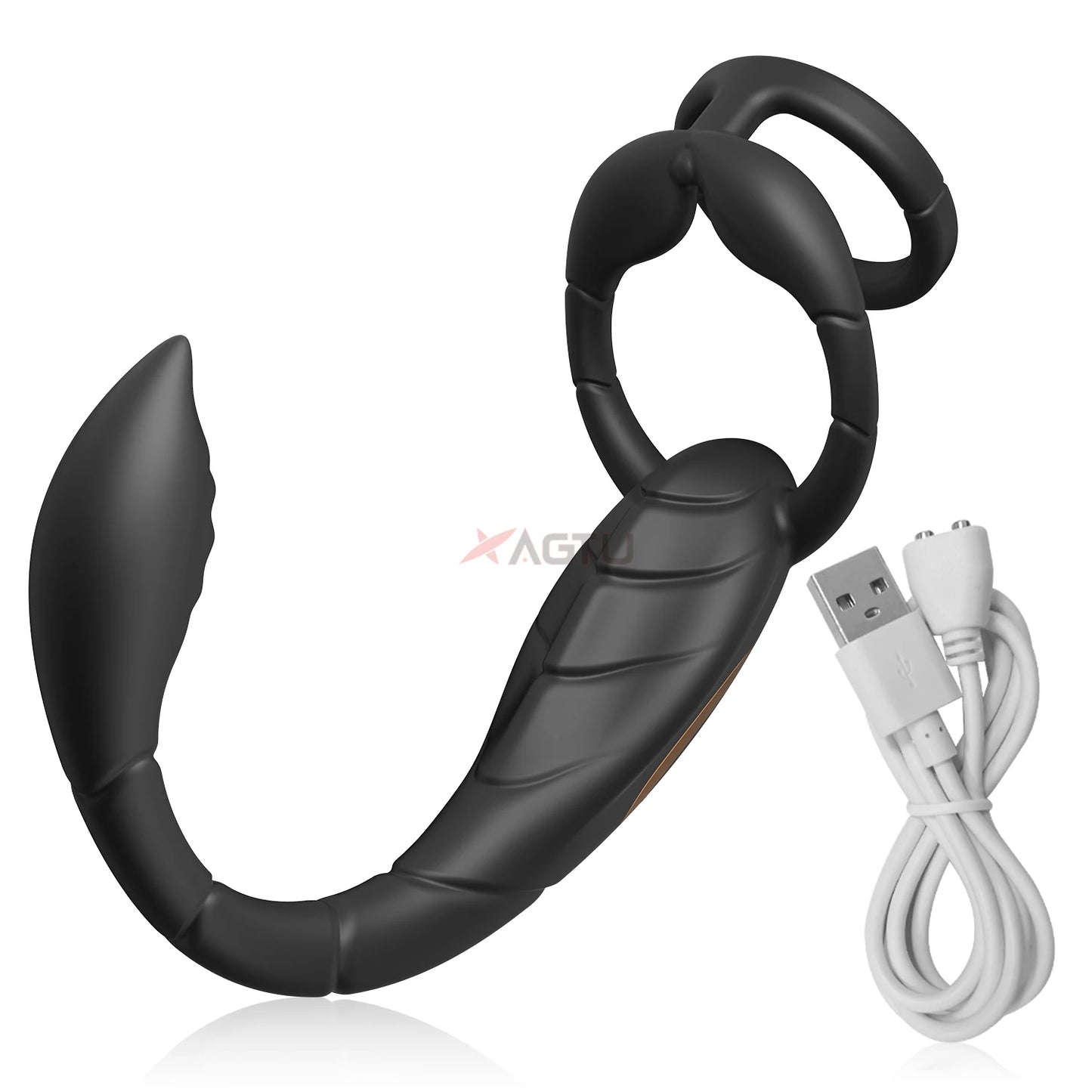 Cock Ring Prostate Vibrator for Male Double Ring Anal Plug Vibrating Delay Ejaculation Male Masturbator Sex Toys for Men