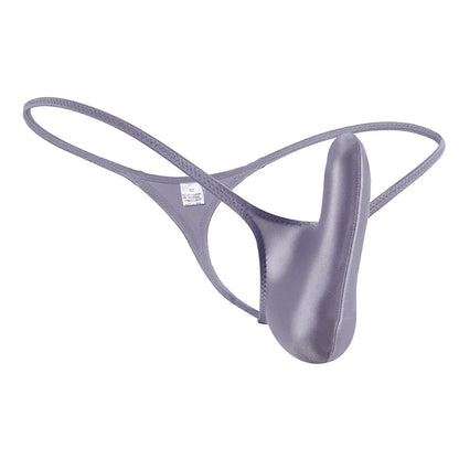 YAULAANG Sexy men's gloss gay underwear oily G-Strings thong Shiny low-waisted High Elasticity mens lingerie