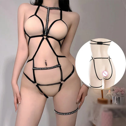 Hot Sexy Lingerie Women Backbare Bodysuit Naughty Underwear Erotic Bikinis Porn Rolepaly Outfits Stripper Clothes BDSM Sex Set