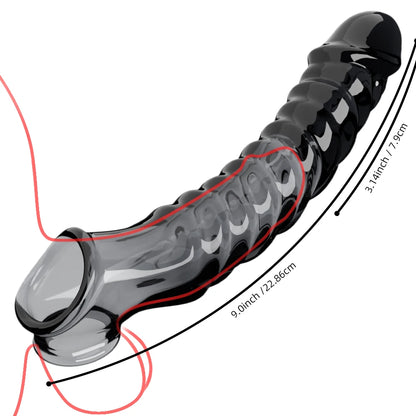 Reusable Condoms Male Penis Extension Sleeves Enlargement Delay Vibrators Delay Ejaculation Cock Ring Adult Sex Toys For Men