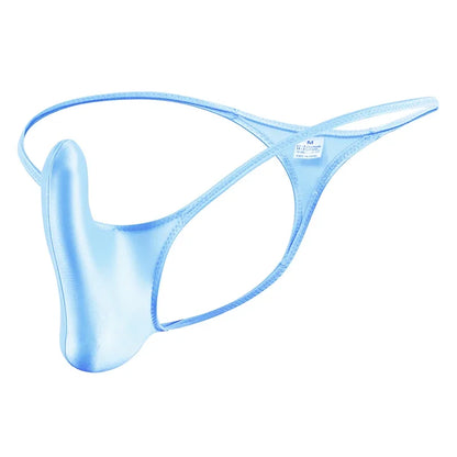 YAULAANG Sexy men's gloss gay underwear oily G-Strings thong Shiny low-waisted High Elasticity mens lingerie