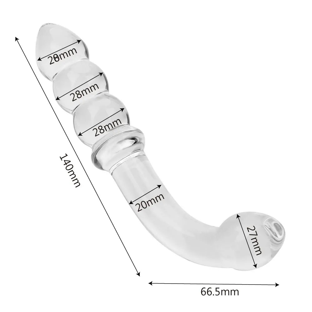 2 In 1 Glass Anal Beads Butt Plug For Women Hard Dildos Vaginal Anus Dilator Men Prostate Massager Female Masturbator Sex Toy 18