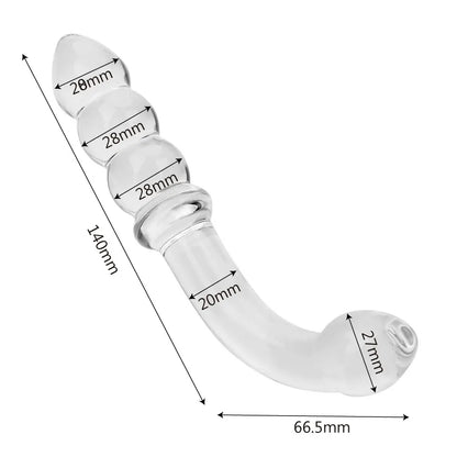 2 In 1 Glass Anal Beads Butt Plug For Women Hard Dildos Vaginal Anus Dilator Men Prostate Massager Female Masturbator Sex Toy 18