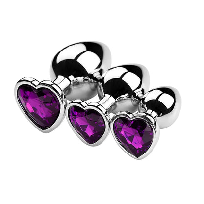Anal Plug 3 Sizes Heart Metal Crystal Anal Plug for Women Removable Stainless Steel Butt Plug Men Stimulator Anal Sex Toys Dildo