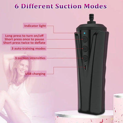 Automatic Vacuum Vagina Pump Adult Sex Toys for Women Nipple Pussy Sucker Clitoral Pump with 6 Powerful Mode Female Masturbation