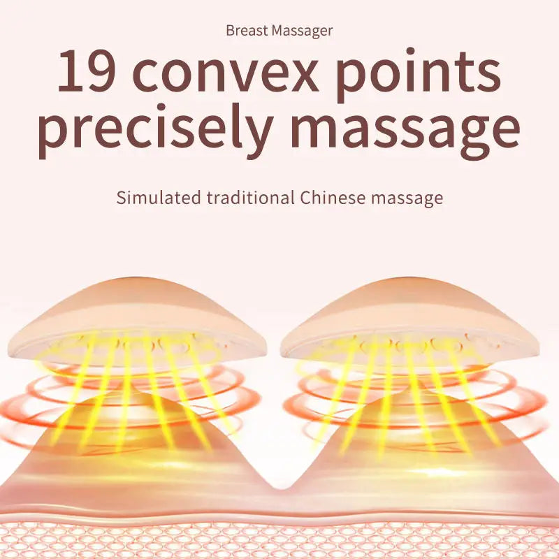 Breast Enhancement Instrument Red Light Massage Therapy Chest Massage Pad Hot Compress Wireless Vibration Massage