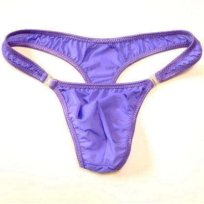 2019 hot M/L/XL Translucent Mens Nylon Thongs Men Sexy Button Bikini Briefs Gay G-string/Jocks/Tanga/T-back gay underwear