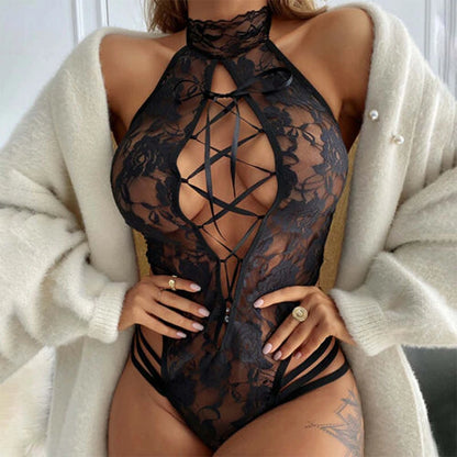 Hot Sexy Lingerie Woman Sex Fishnet Dress Erotic Jumpsuit Sex Cosplay Costume Exotic Set Transparent Pajamas Stripper Clothes