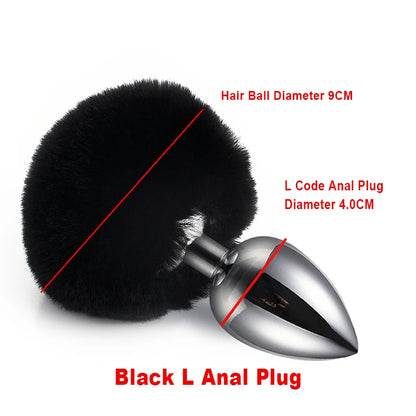 Sex Shop Metal Bunny Tail Butt Plugs Dilator Anus Bdsm Erotic Wives Role play Goods For Adults Gay Masturbator Exotic Accessorie