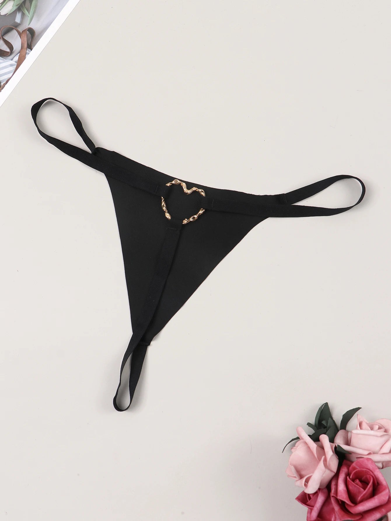 Varsbaby Cheeky Letter Printed G-string Underwear with I love my husband Prints Panties Playful Seamless T-back Bikini Thong