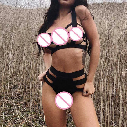 Stripper Outfits Exotic Sets Plus Size Lingerie Corset Bandage Hollow Racy Muslin Sleepwear Underwear Dropshiping demon slayer