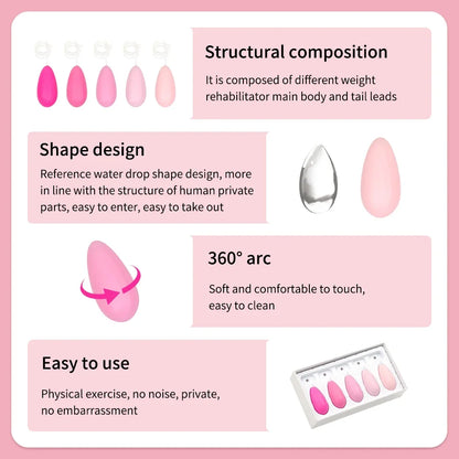 Women's Pelvic Floor Strengthening Exercise Devices Doctor Recommended Weights and Control Training Kit Beginners Kegel Balls