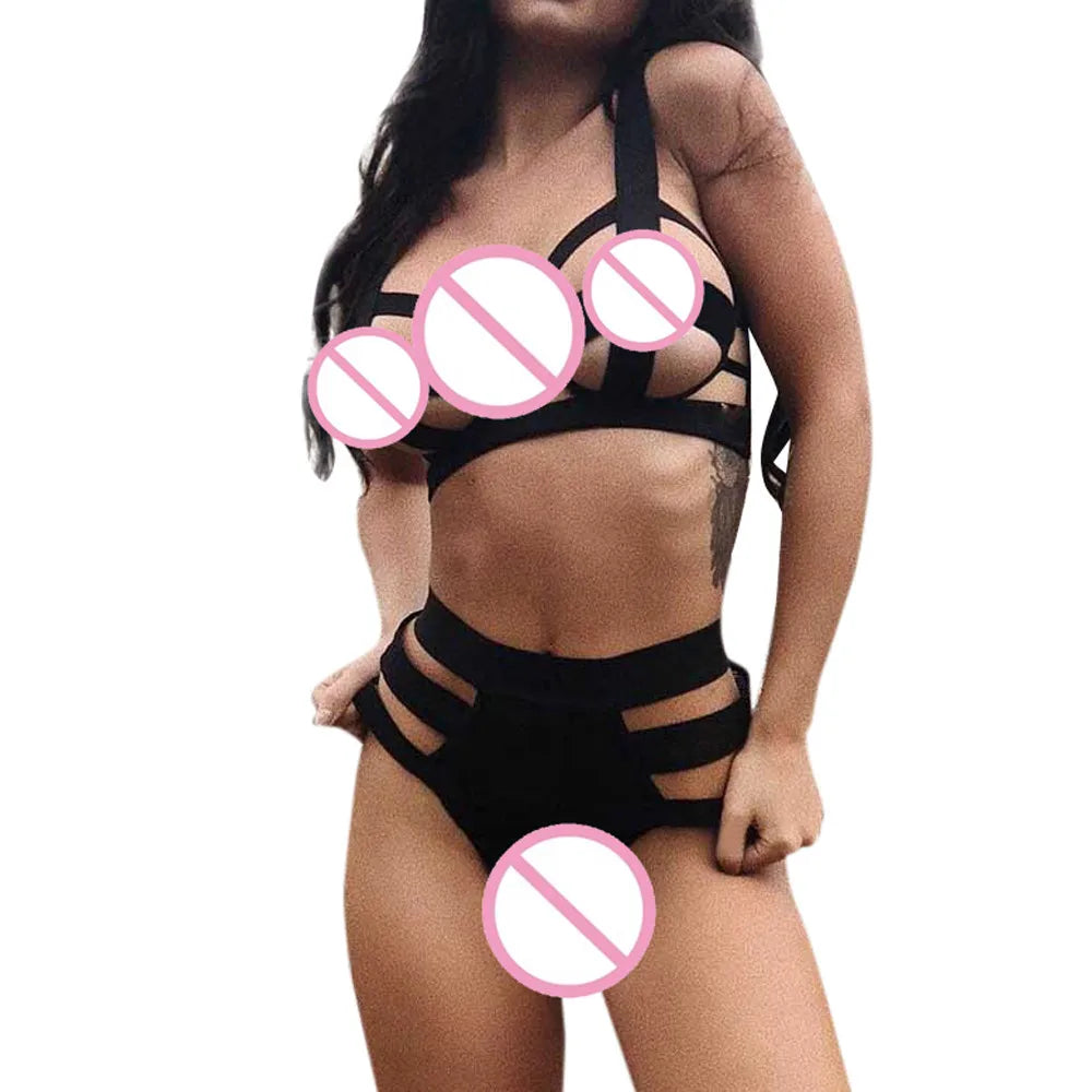 Stripper Outfits Exotic Sets Plus Size Lingerie Corset Bandage Hollow Racy Muslin Sleepwear Underwear Dropshiping demon slayer