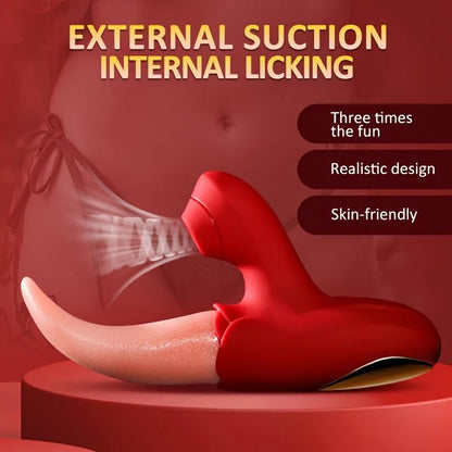 Sucker Vibrator For Women Double Stimulation Clitoris Stimulator Licking Vagina G Spot Masturbator Adult Sex Toys 18+ Vibrators