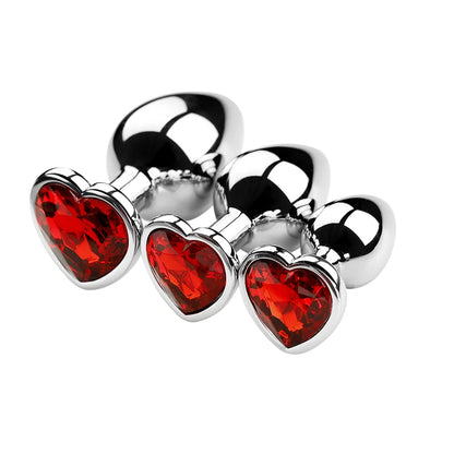 Anal Plug 3 Sizes Heart Metal Crystal Anal Plug for Women Removable Stainless Steel Butt Plug Men Stimulator Anal Sex Toys Dildo