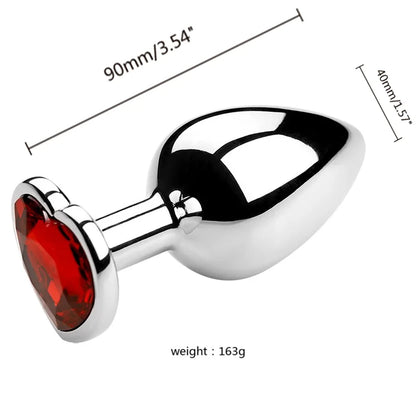 Anal Plug 3 Sizes Heart Metal Crystal Anal Plug for Women Removable Stainless Steel Butt Plug Men Stimulator Anal Sex Toys Dildo