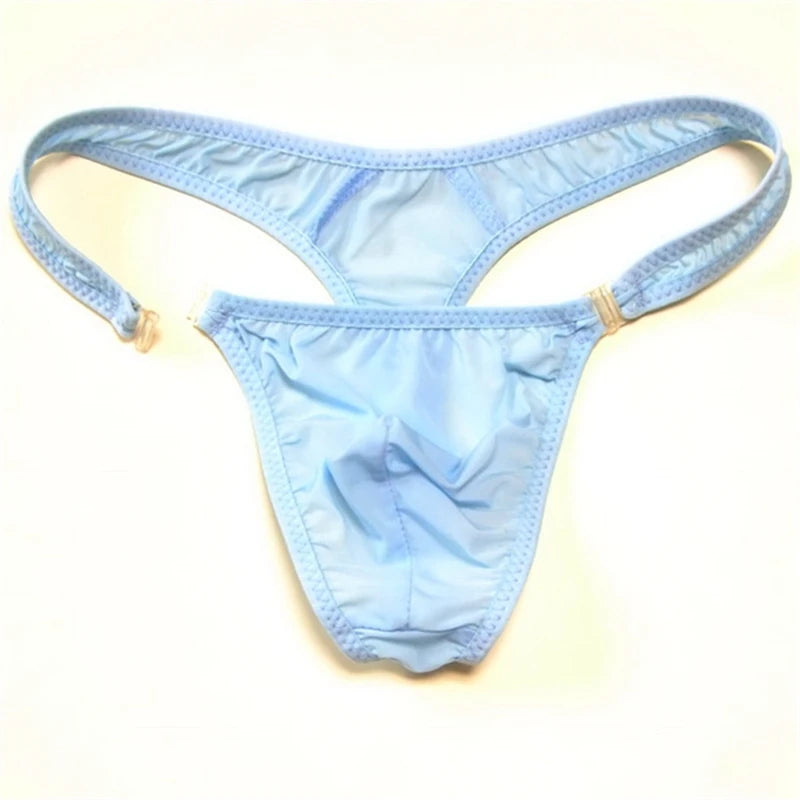2019 hot M/L/XL Translucent Mens Nylon Thongs Men Sexy Button Bikini Briefs Gay G-string/Jocks/Tanga/T-back gay underwear