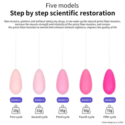 Women's Pelvic Floor Strengthening Exercise Devices Doctor Recommended Weights and Control Training Kit Beginners Kegel Balls