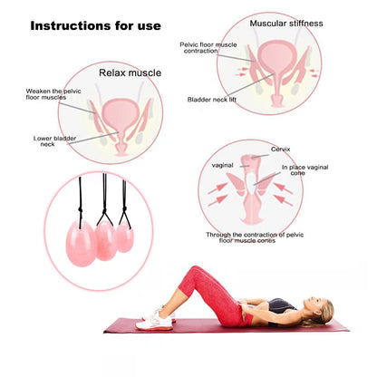 Drilled Helu Jade Egg Natural Stone Xiuyan Jade Massage Wand Yoni Ball Pelvic Kegel Exercise Tool Tightening Vaginal Muscle