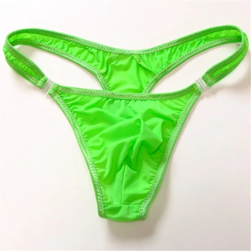 2019 hot M/L/XL Translucent Mens Nylon Thongs Men Sexy Button Bikini Briefs Gay G-string/Jocks/Tanga/T-back gay underwear