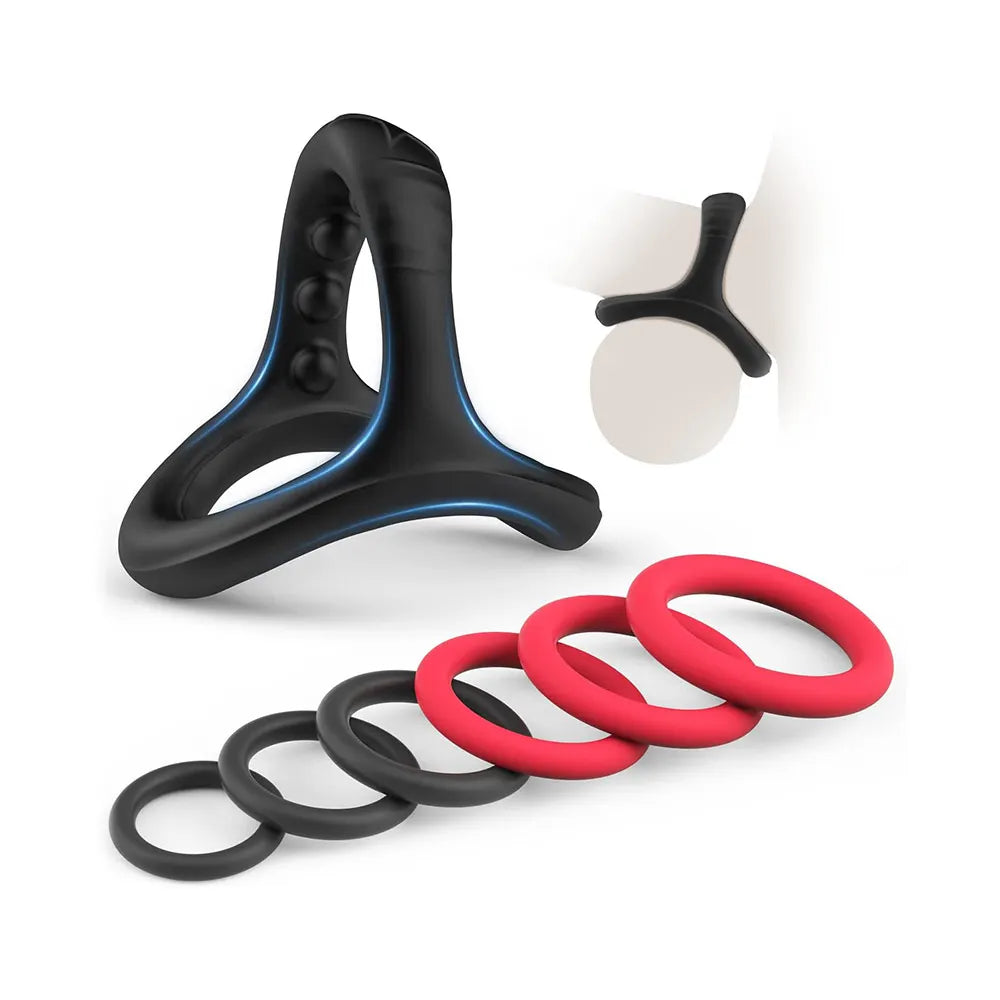 3 Pcs Reusable Silicone Cock Penis Rings Enlargers Erection Enhancing Long Lasting Ejaculation Adult Sex Toys for Men or Couples